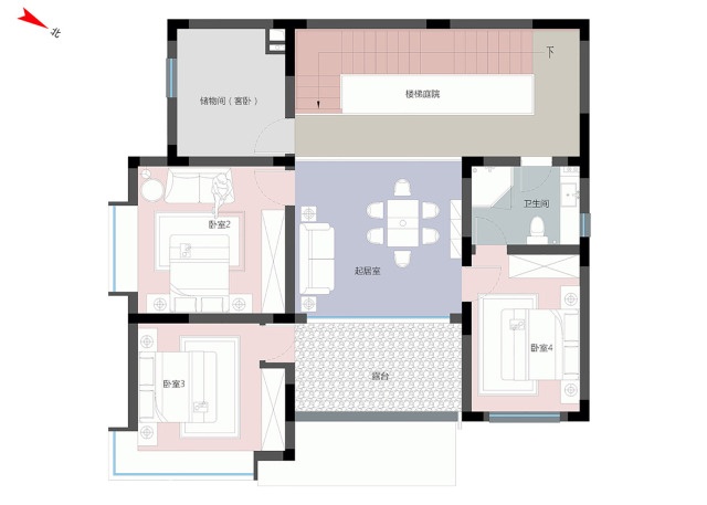 農(nóng)村現(xiàn)代別墅，屋頂帶蓄水池，簡約時(shí)尚，