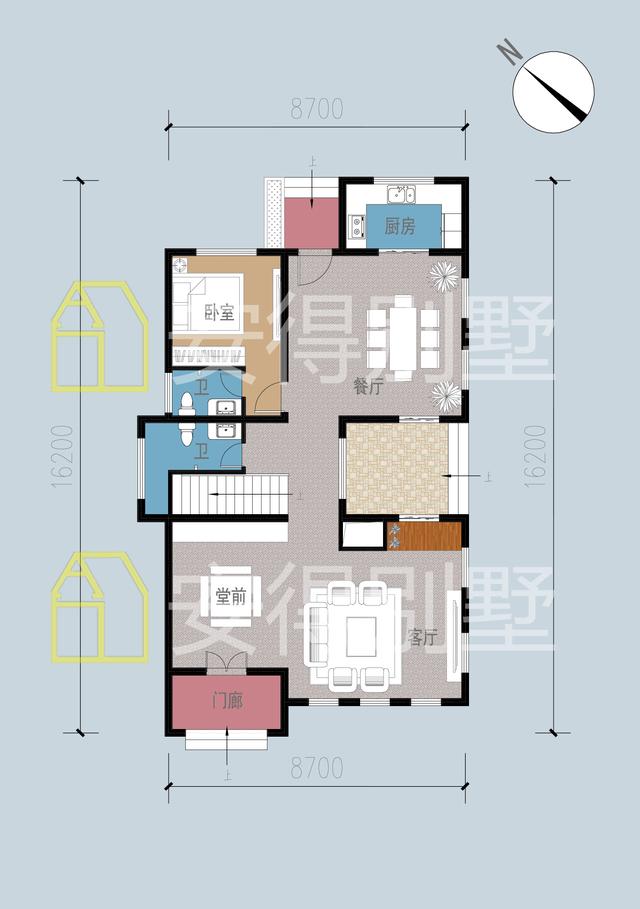 農(nóng)村精品別墅，8X16M，解決建筑過長問題！