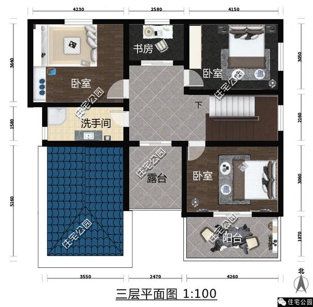 3層別墅戶型11X11米，一見傾心、布局好！