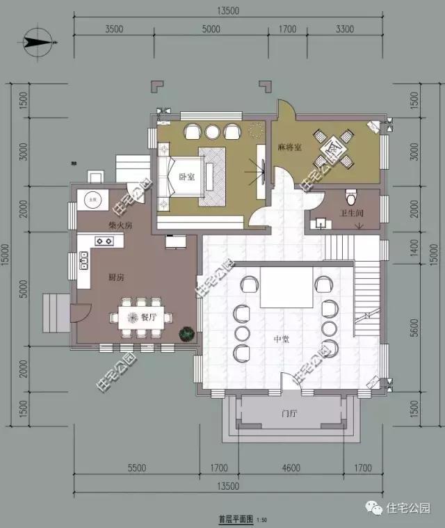農(nóng)村自建3層別墅13X15米，獨(dú)立廚房、帶柴火房！