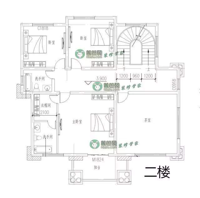 土豪自建三層別墅 8個臥室的新農(nóng)村自建房附全套施工圖紙！