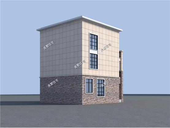 9X8米普通農(nóng)村三層樓房設(shè)計(jì)圖，平屋頂還帶露臺(tái)