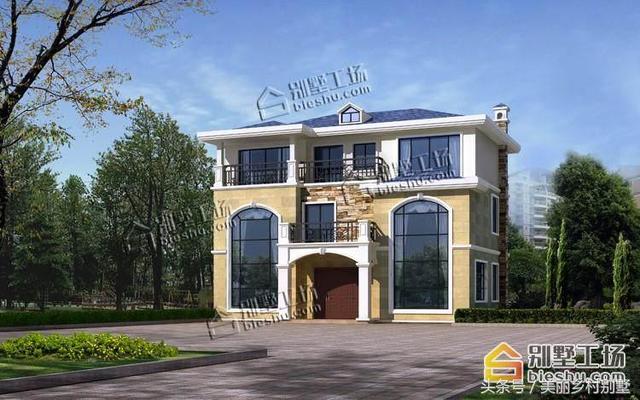 占地133平造價(jià)35萬農(nóng)村三層別墅戶型圖，帶洗衣房儲(chǔ)藏室