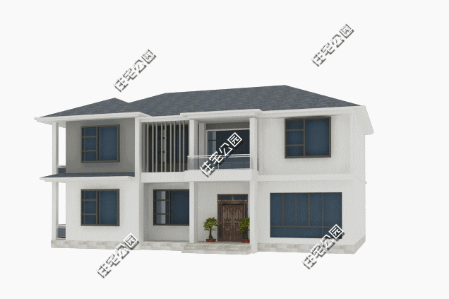 4間兩層現(xiàn)代簡約風格農(nóng)村別墅方案圖，大客廳，大餐廳