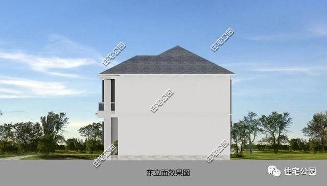 4間兩層現(xiàn)代簡約風格農(nóng)村別墅方案圖，大客廳，大餐廳