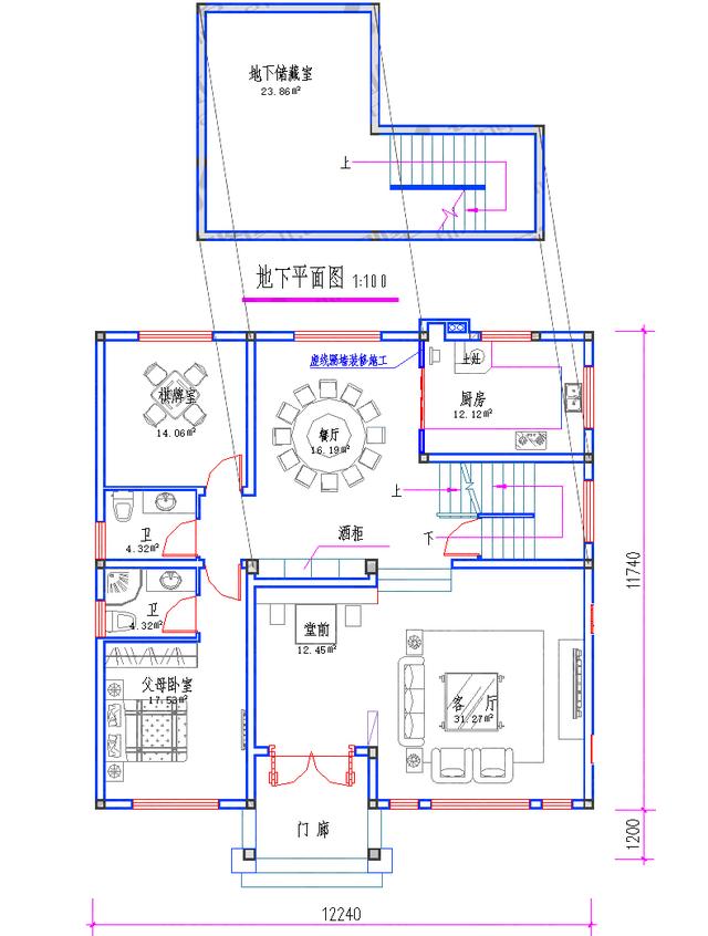 150㎡帶地下室三層別墅全套設(shè)計(jì)方案圖，功能齊全
