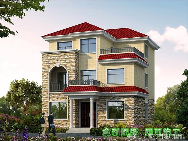 5款開間10米內(nèi)的三層樓房設(shè)計方案，造價不高還有面子