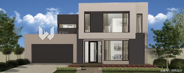 現(xiàn)代風(fēng)格兩層自建房設(shè)計(jì)圖，坡頂、平頂兩種戶型選擇