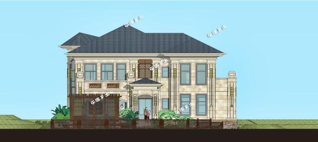 20X18米東南亞風(fēng)格二層鄉(xiāng)村田園別墅！