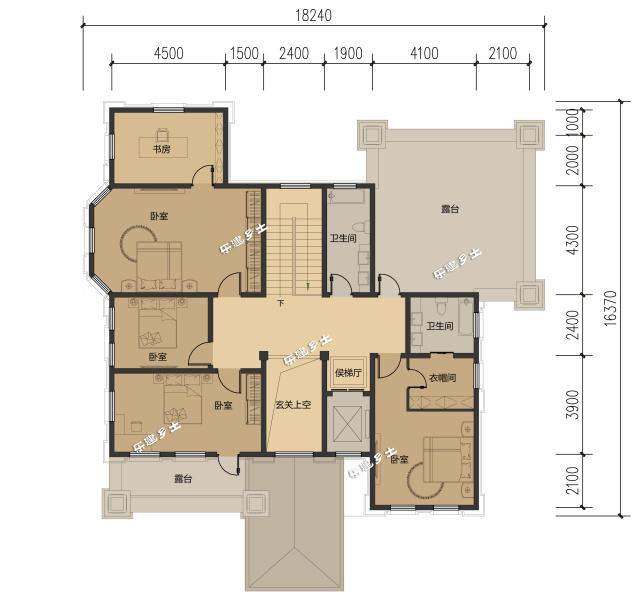 20X18米東南亞風(fēng)格二層鄉(xiāng)村田園別墅！