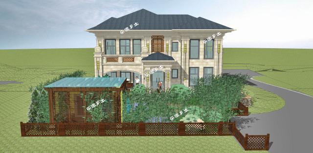 20X18米東南亞風(fēng)格二層鄉(xiāng)村田園別墅！