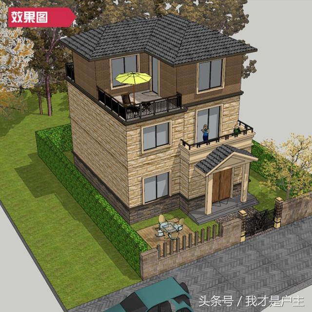 一套農(nóng)村三層小平米別墅！