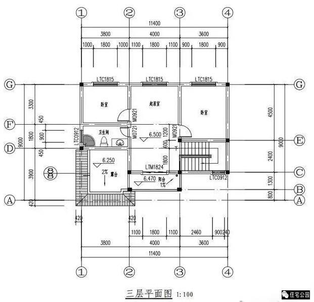 11.4X9米農(nóng)村別墅，5室2廳，帶堂屋！