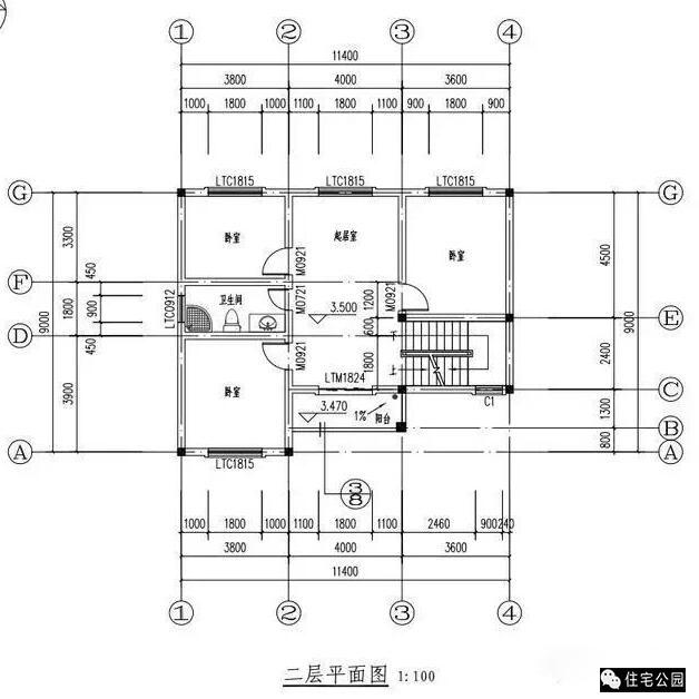 11.4X9米農(nóng)村別墅，5室2廳，帶堂屋！