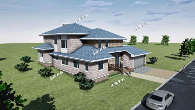 坡面宅基地上的二層北美風別墅！