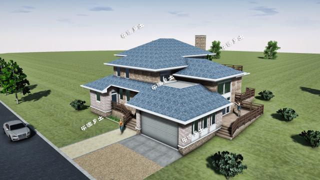 坡面宅基地上的二層北美風別墅！