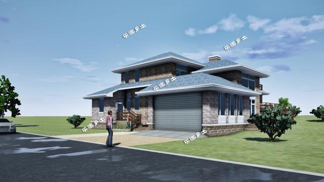 坡面宅基地上的二層北美風別墅！