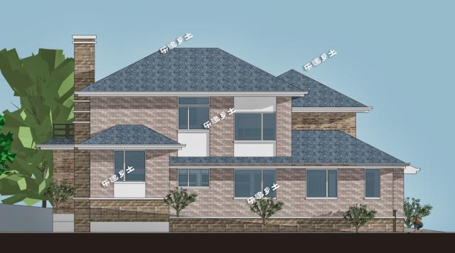 坡面宅基地上的二層北美風別墅！