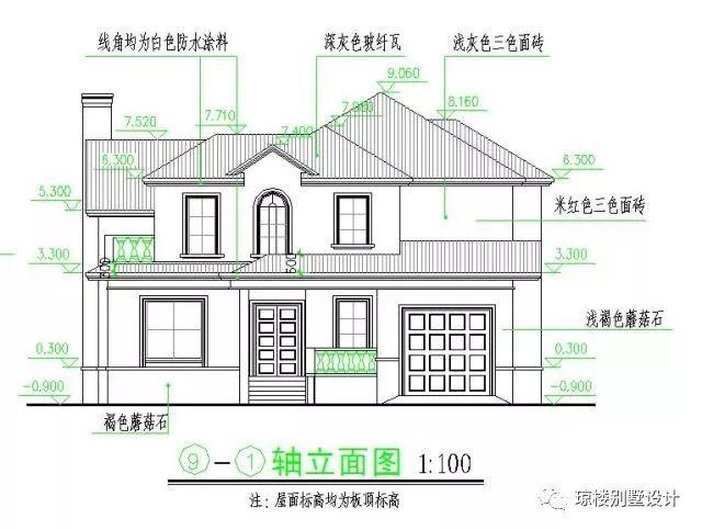 二層美式帶煙筒造型漂亮的別墅戶型方案，喜歡的才是最好的
