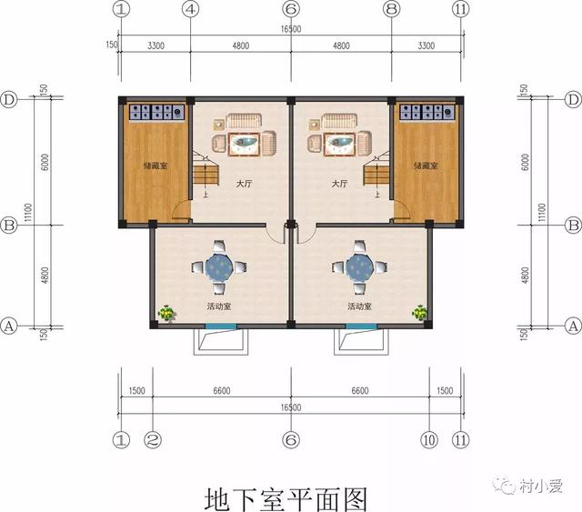 17x23m花瓣形雙拼別墅，帶戶外餐廳