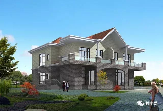 17x23m花瓣形雙拼別墅，帶戶外餐廳