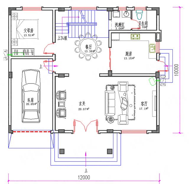 12×10二層農村小樓房設計方案圖，25萬建主體