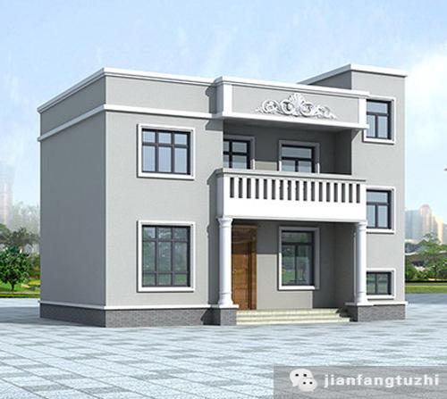 簡(jiǎn)單易施工90㎡平屋頂農(nóng)村二層樓房設(shè)計(jì)，造價(jià)超低