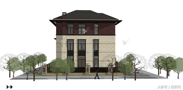 11X12三層萊特風(fēng)格小別墅設(shè)計圖，戶型方正緊湊