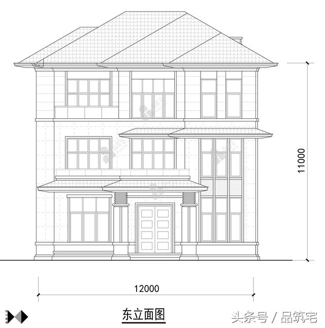 11X12三層萊特風(fēng)格小別墅設(shè)計圖，戶型方正緊湊