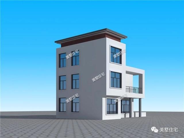 2款占地100平內(nèi)現(xiàn)代平頂三層別墅圖，給設計師99分