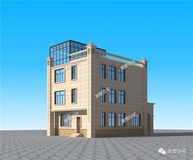 2款占地100平內(nèi)現(xiàn)代平頂三層別墅圖，給設計師99分