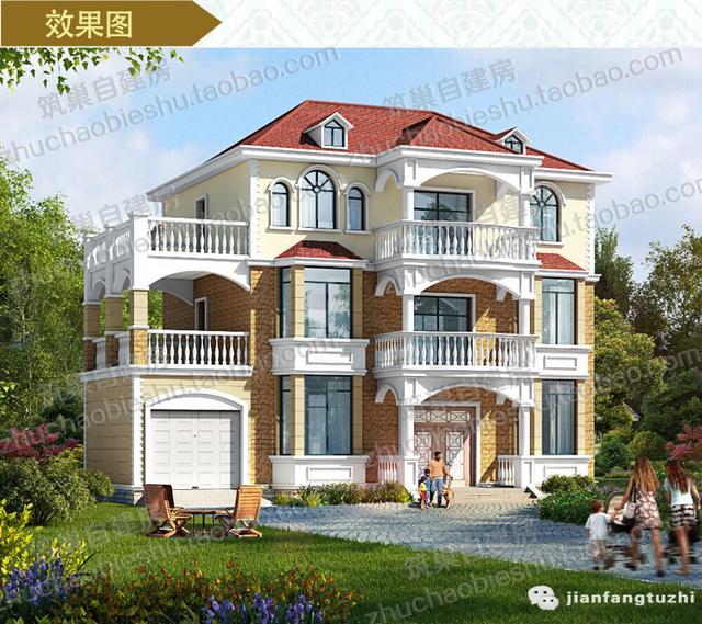 造價(jià)30萬(wàn)首層130㎡農(nóng)村三層自建別墅全套施工圖紙