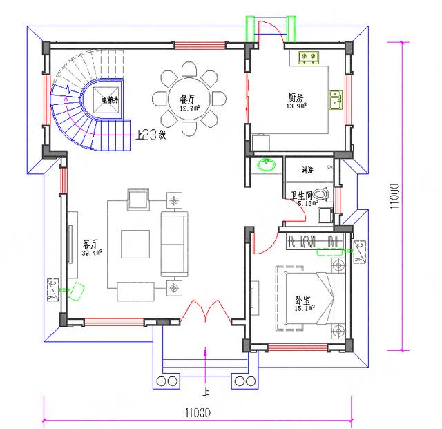 11×11米方正三層自建樓房設(shè)計圖，農(nóng)村還是喜歡方方正正的