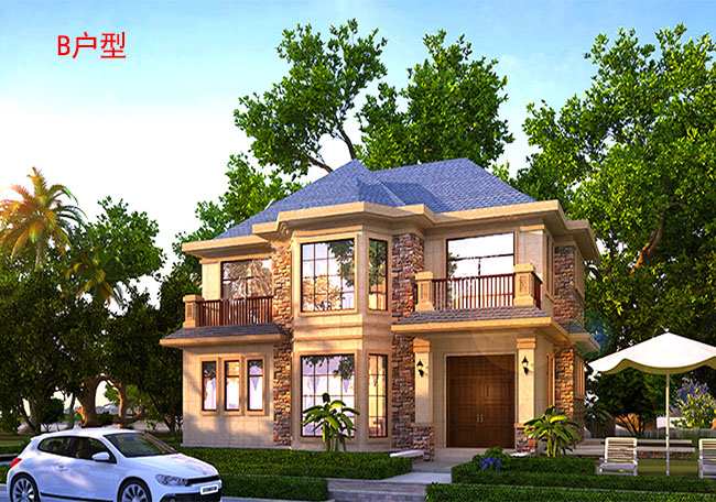 110平左右農(nóng)村復(fù)式二層小樓設(shè)計(jì)圖，外觀非常受歡迎