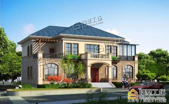 17.76X14.16m農(nóng)村四間二層簡歐別墅戶型圖，一個字漂亮