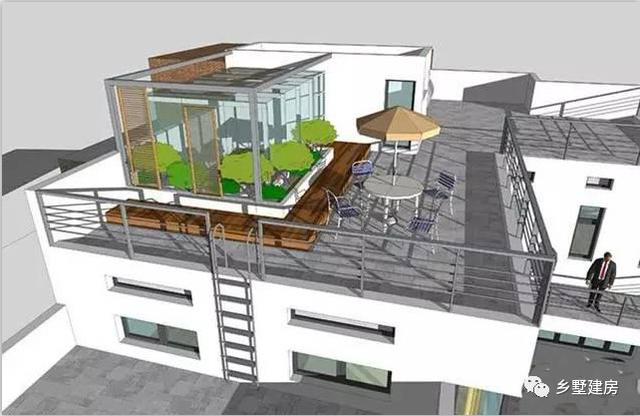 新中式兩層半自建房設(shè)計(jì)圖，老人房+微景觀天臺+庭院