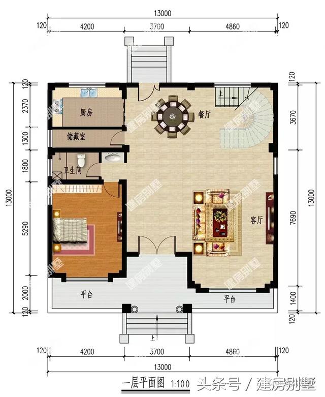 4棟面寬13米的三層樓房圖，隨便選一棟建都讓人羨慕