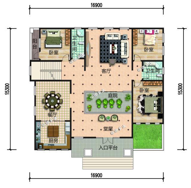 17x15米二層帶下沉式庭院新中式別墅全套圖紙分享！