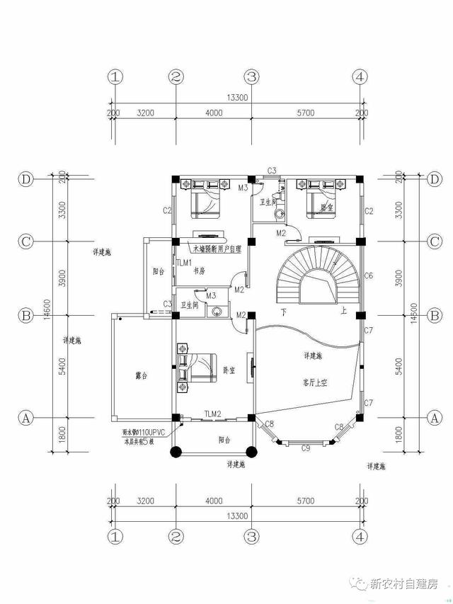最經(jīng)典的建房案例，只要35萬(wàn)，帶旋轉(zhuǎn)樓梯和平面圖！