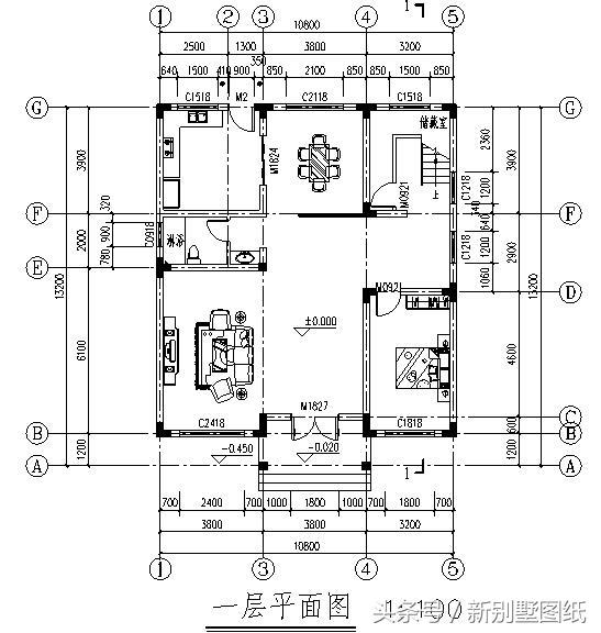 10x13最新農(nóng)村三層小別墅，斜坡頂，客廳帶大陽臺！