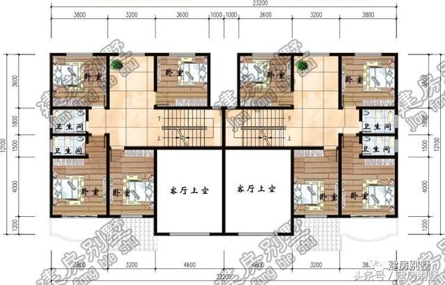 兩套兄弟雙拼農(nóng)村別墅圖紙，一個家族的興盛象征