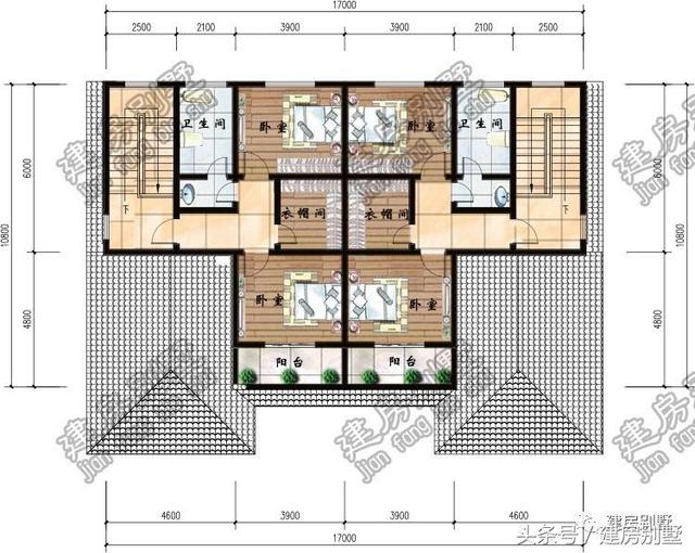 兩套兄弟雙拼農(nóng)村別墅圖紙，一個家族的興盛象征