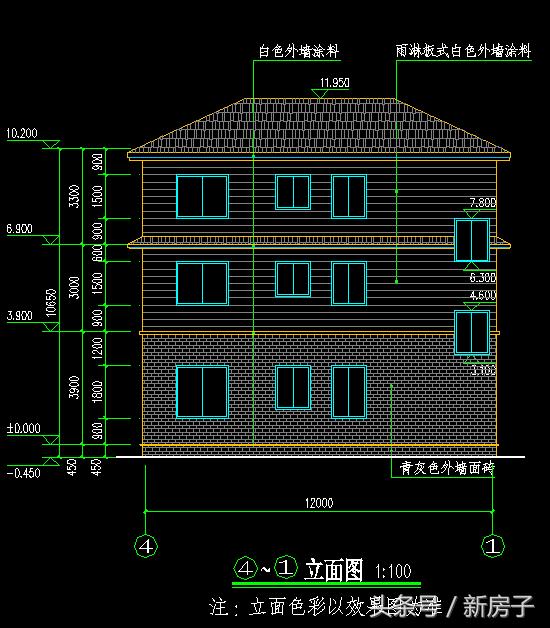 12.44×9.54三層別墅施工圖、效果圖！