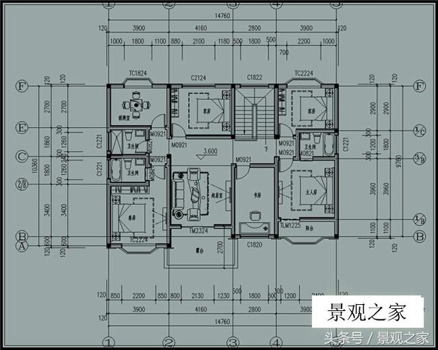 160平農(nóng)村二層別墅設(shè)計施工圖紙（含效果圖）