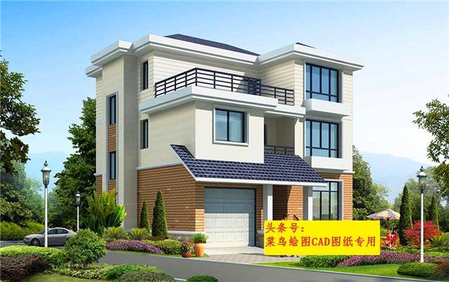 20萬(wàn)建3層別墅！外觀造型簡(jiǎn)潔色彩明亮，帶車庫(kù)及大露臺(tái)