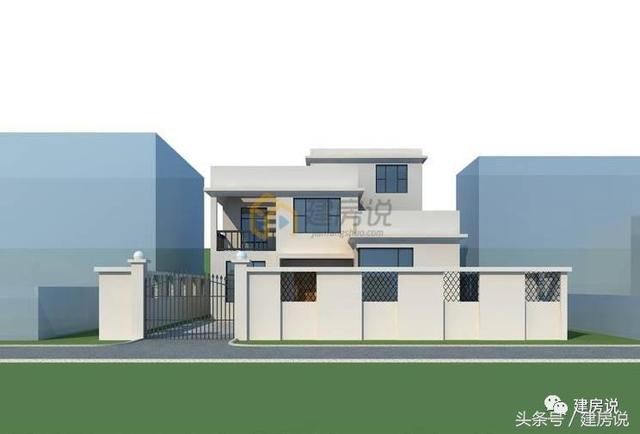 帶庭院三層現(xiàn)代風(fēng)格農(nóng)村別墅戶型，平屋頂竟然也這么漂亮