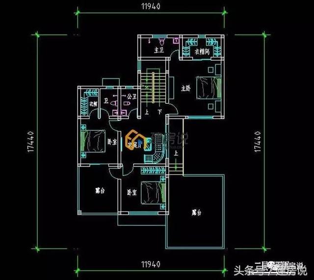 帶庭院三層現(xiàn)代風(fēng)格農(nóng)村別墅戶型，平屋頂竟然也這么漂亮