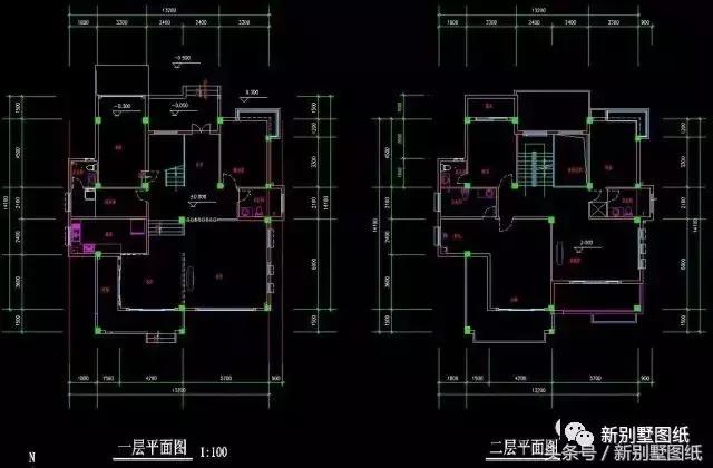 5套農(nóng)村實用小別墅戶型，二三層都有，附各套平面圖