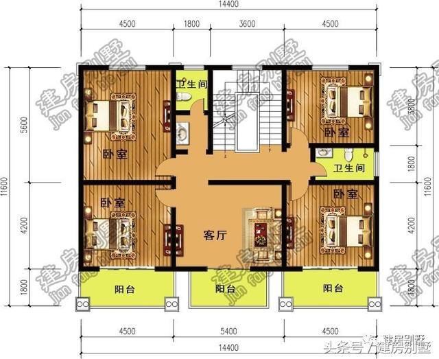 兩層帶車庫大氣別墅，一人建全村模仿建的圖紙設(shè)計