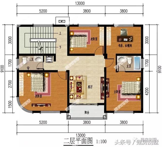 四層帶大露臺的別墅設(shè)計圖，戶型通透，令人羨慕的住宅樓